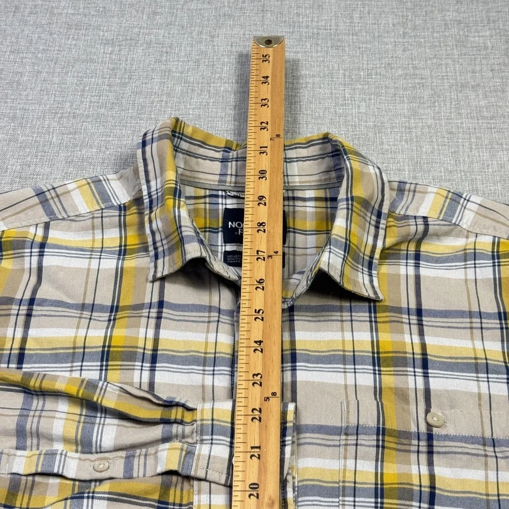 The North‎ Face Flannel Button-Up Shirt Mens XL Multicolor Plaid Cotton Blend